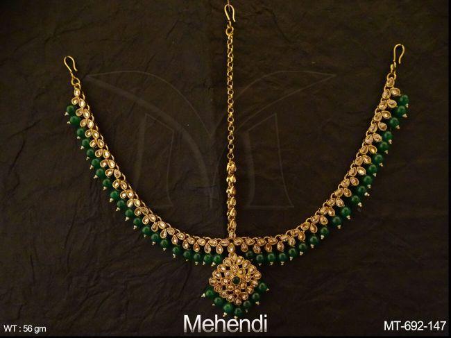 paan shape paan style antique maang tikka detail