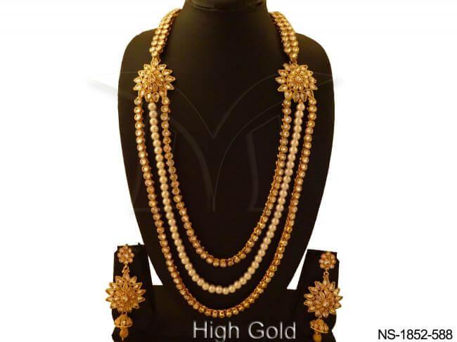 tri layered paan sunflowernecklace set