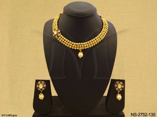 Flower Balls Side Flower Antique Necklace