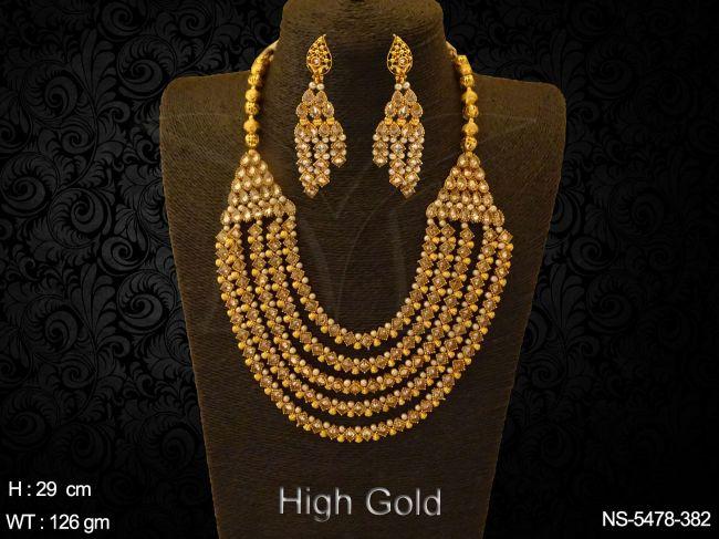 multi layer style designer necklace set detail