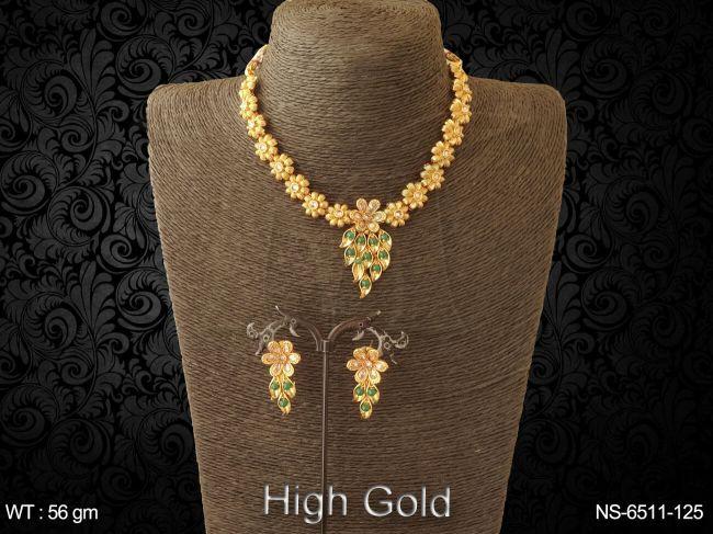 grap flower line antique necklace set