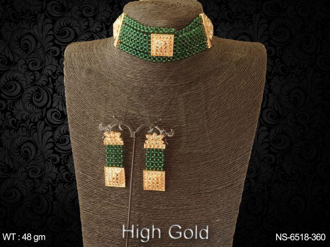 Traditional bridal chokar antique necklace set