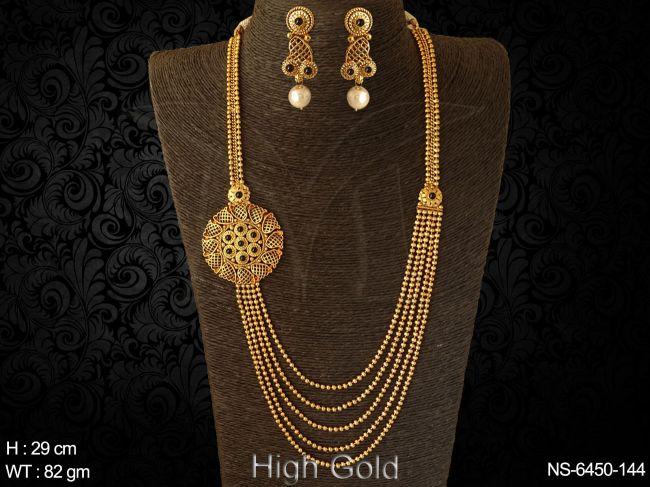 More layer ball chain long antique necklace set