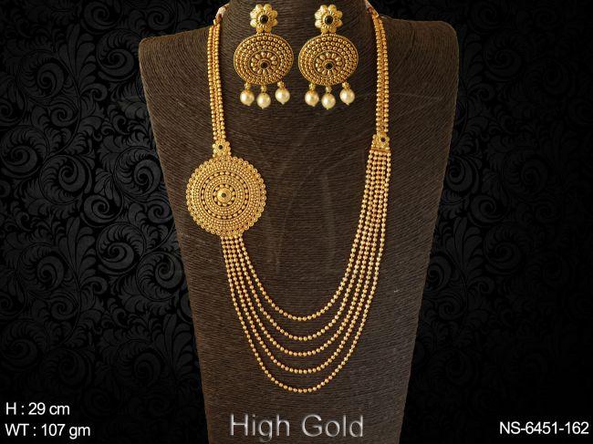 More layer ball chain high gold long antique necklace set