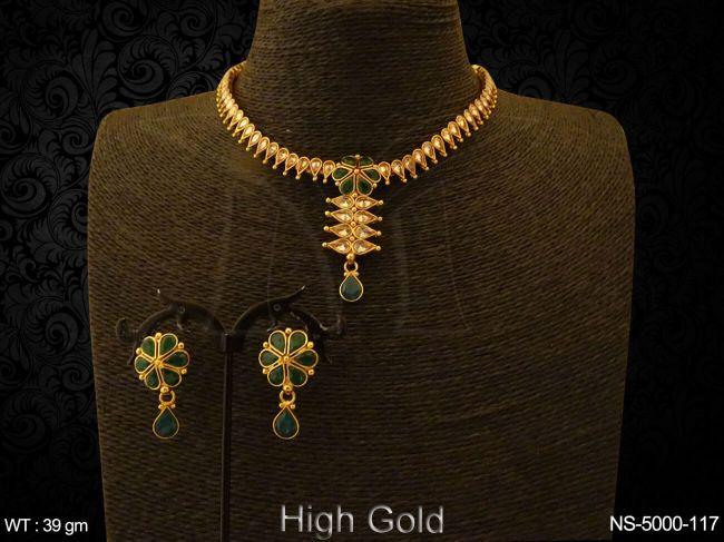 reverse paan stoned polki necklaces detail