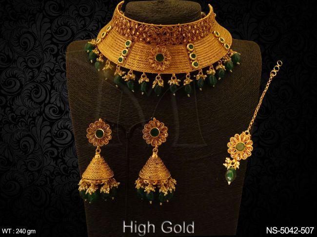 chokar shape designer party wear necklace detail