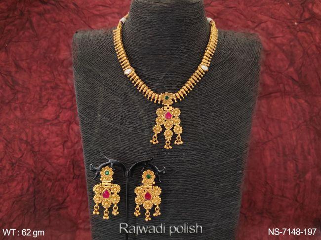 Designer Antique Fashion Choker Style Rajwadi  Polish party wear Necklace
