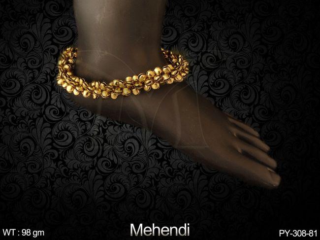 Ghungroo full mehandi polish antique payal