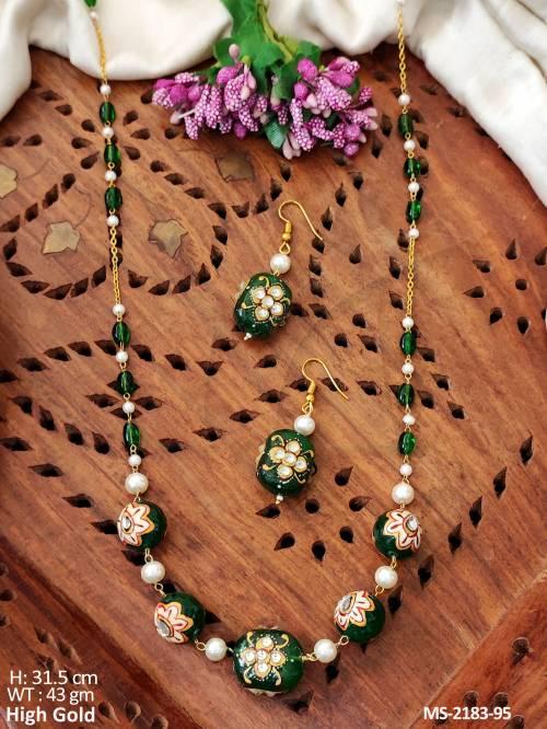 Beautiful High Gold Polish Design Mala Set  