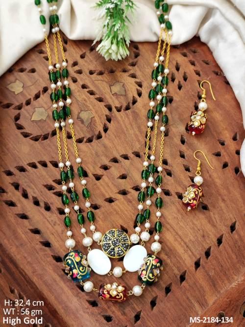 Beautiful High Gold Polish Fancy Style Mala Set  