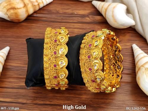 Sided Paan Shape Broad Antique Bangles