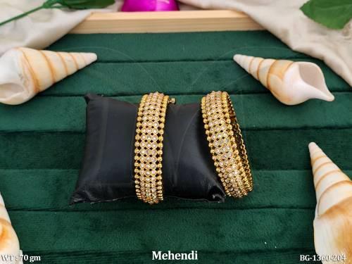Center Triple Round Stone Layer Bangles