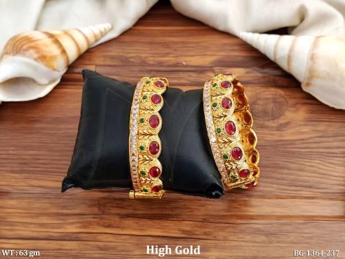 Multi Oval Stoned Antique Bangles