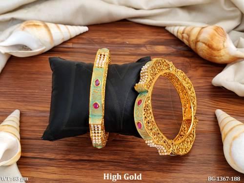 Wavy Style Designer Thin Bangles