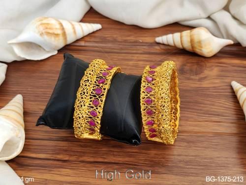 Multi Paan Stone Sided Antique Bangles