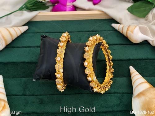 Flower Segmented Moti Antique Bangles