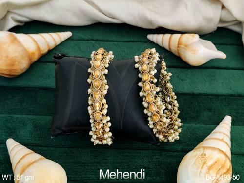 Antique Designer Beautiful Mehendi Polish Bangle Set of -2