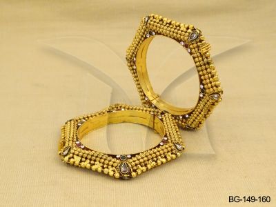 hexagon sided antique bangles detail