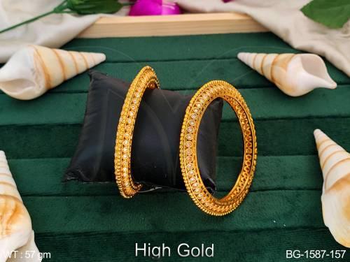 Antique Designer High gold Polish Party wear Designer Bangle Set