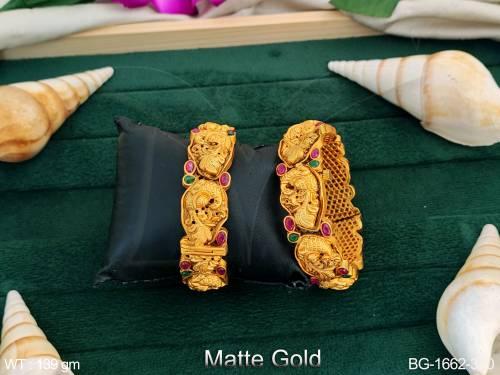 Beautiful Matte Gold Polish Kemp Jewelry Designer Kemp Bangle Set