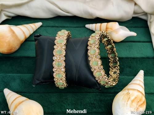 Designer Full Antique Stones Party wear Fancy Design Bangle Set 