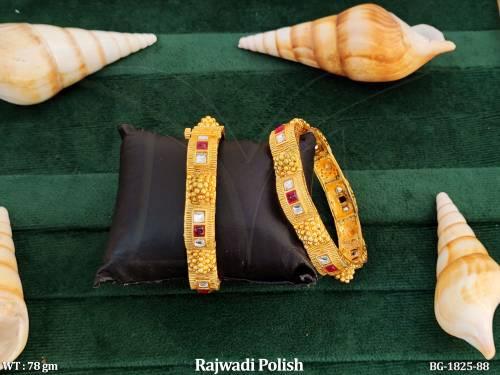 Beautiful Antique Design Party wear Rajwadi Polish Bangle Set