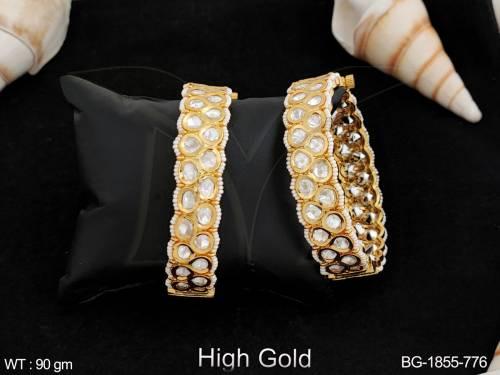 designer-party-wear-high-gold-polish-fancy-style-kundan-fusion-bangle-set