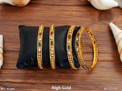 delicate saree wear antque bangles detail