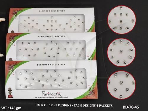 Parineeta Bindi SPL PARI GT BLACK Pack Of 12 Full Stone Bindi 