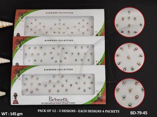 Parineeta Bindi SPL PARI GT COL Pack Of 12 Fancy Round Bindi 
