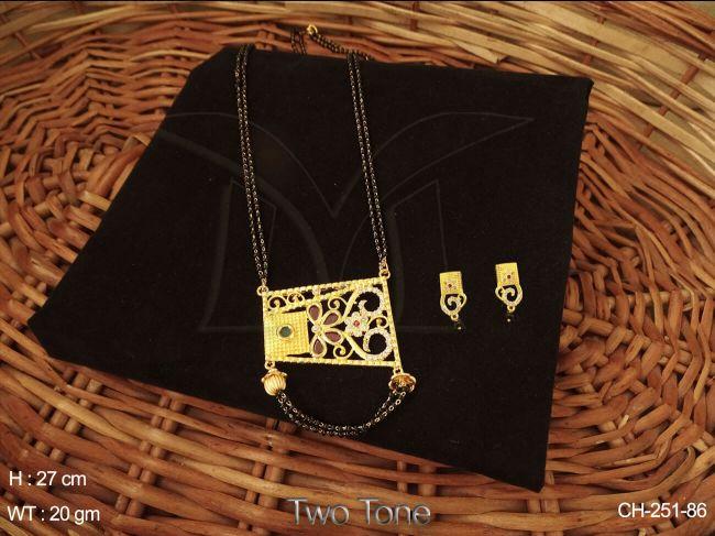 two tone polish full stone desgner ad mangalsutra