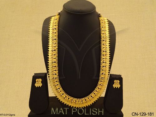 paan beads long coin necklace set detail