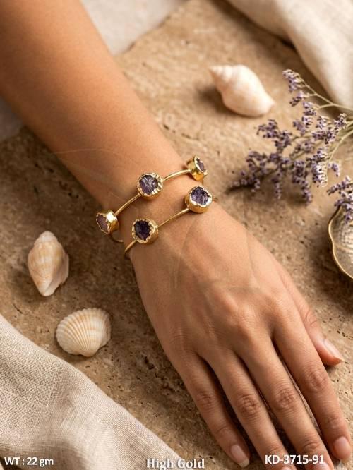 Designer Druzy Stone Cuff Kada for Women