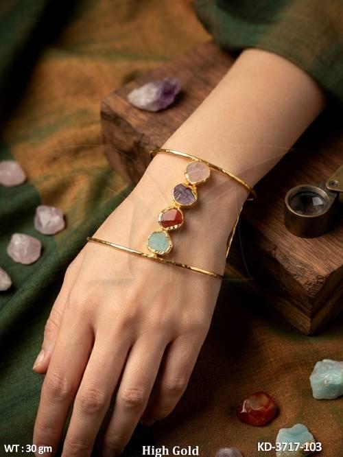 Designer Multistone Druzy Cuff Kada for Women