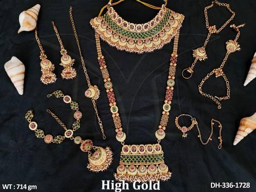Kundan Jewellery High gold Polish wedding Collection  Dulhan Set   