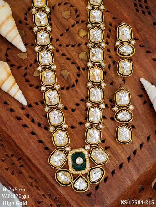 Dual Layer Uncut Polki Kundan Necklace Set