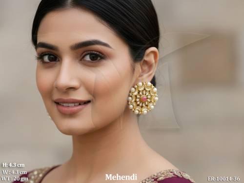 Mehendi Polish Clustered Perl Designer Earring Tops