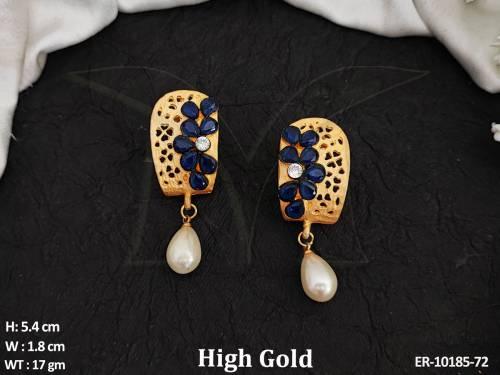 clustered-pearl-fancy-design-party-wear-high-gold-polish-earring-