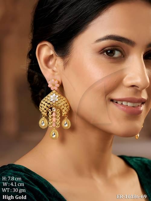 Fancy Design High Gold Polish Beautiful Party wear Earring