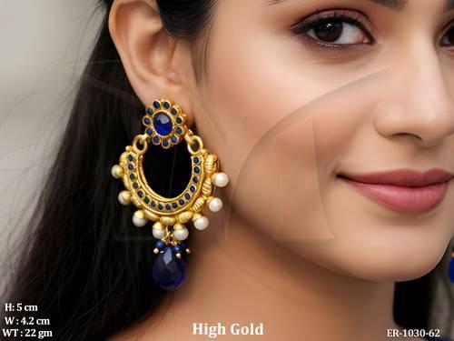 polo flower party wear ethic antique earrings detail