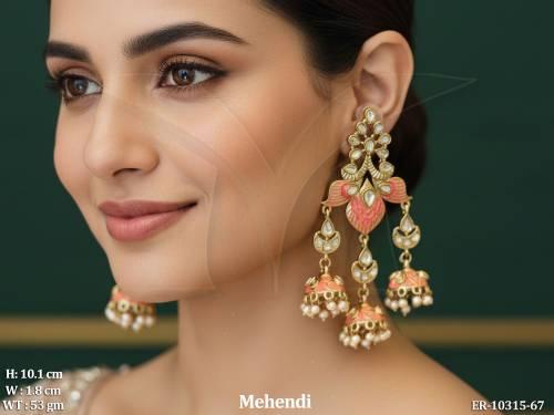 antique-beautiful-mehendi-polish-party-wear-earrings-set-