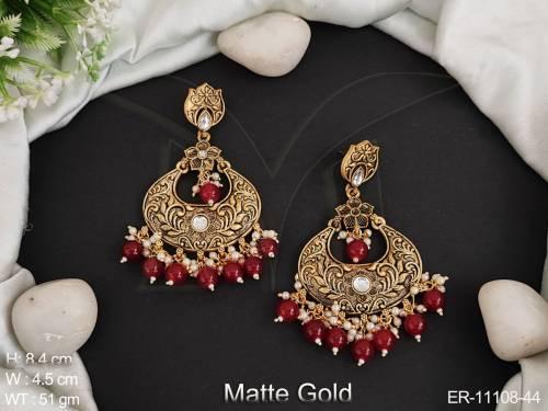 antique-designer-fancy-style-party-wear-beautiful-matte-gold-polish-antique-jeweller-dangler-earring-