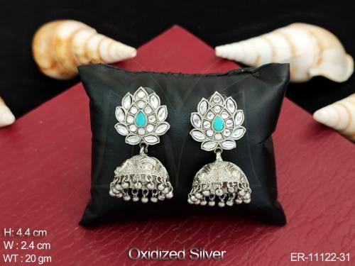 Oxidised Silver Fancy Style Party wear Oxidised Jewellery Designer Jhumka Earring