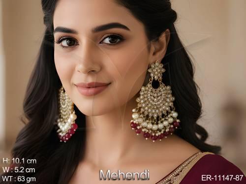 antique-jewellery-beautiful-mehendi-polish-party-wear-earrings-