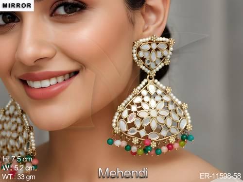 antique-jewellery-beautiful-designer-mehendi-polish-clustered-pearl-earrings-