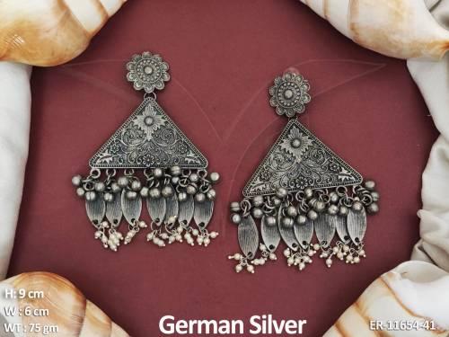 fancy-style-party-wear-german-silver-polish-designer-party-wear-long-oxidised-earring-