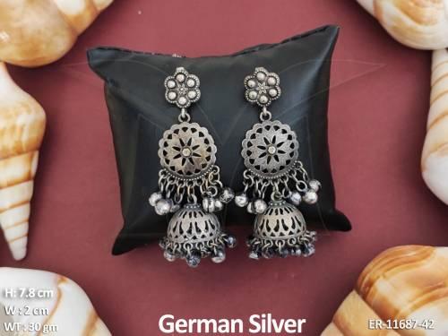 german-silver-fancy-style-party-wear-beautiful-german-silver-desinger-earring-