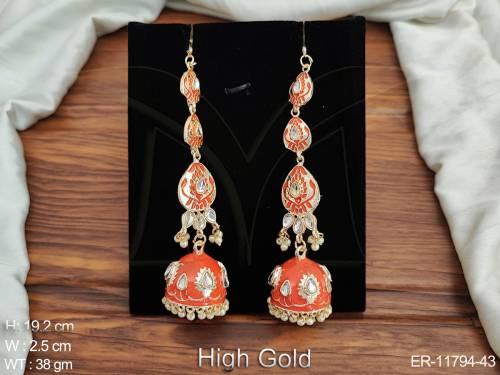 Beautiful Designer Fancy Style High Gold Polish  Earrings 