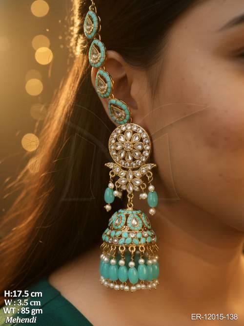 antique-jewelry-mehendi-polish-designer-wear-fancy-style-antique-jhumka-earrings-set