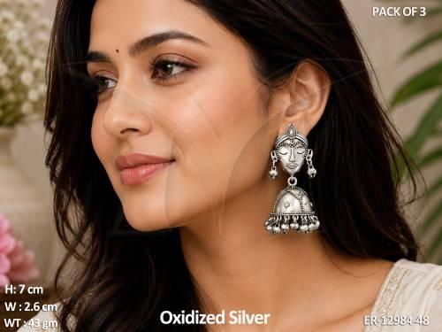 antique-style-oxidised-silver-polish-party-wear-oxidised-jhumka-earring